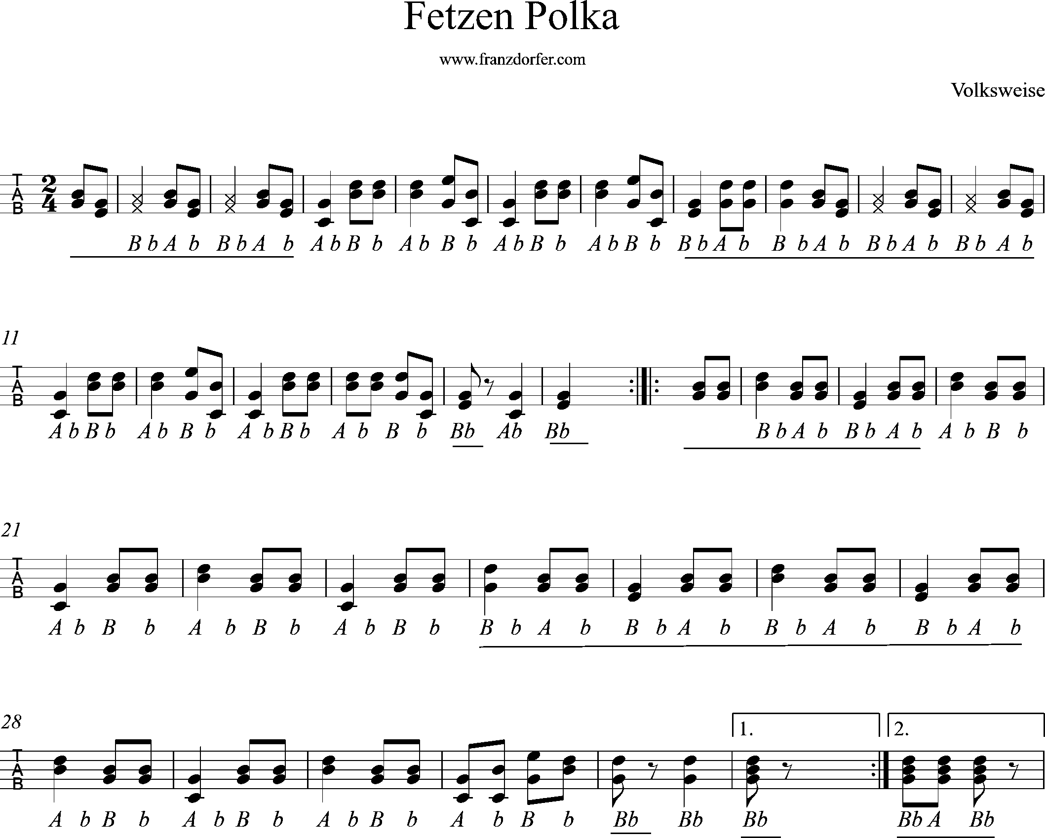 Griffschrift, Fetz'n POlka